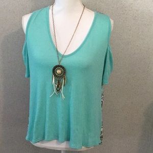 Rue 21 teal elephant inspired top